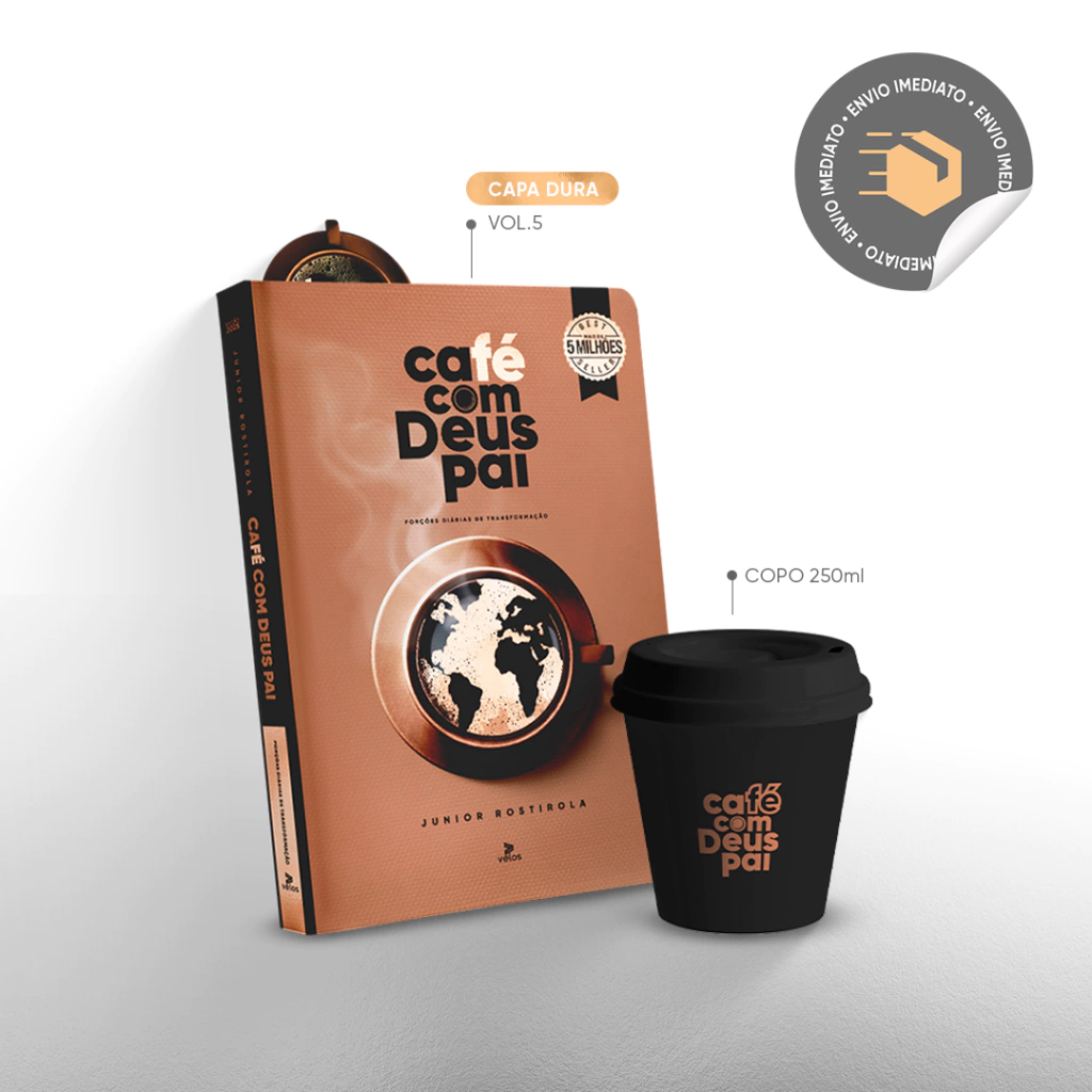 Café com Deus Pai Vol.5 (capa dura) + Presente: copo (250ml)