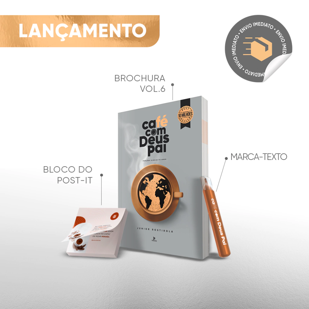 Café com Deus Pai vol.6 (brochura) + marca-texto + post-it