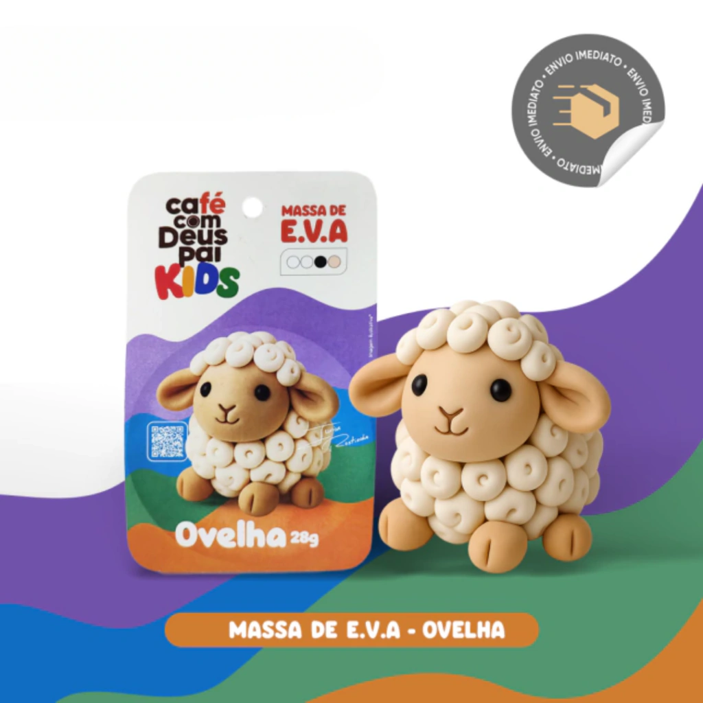 MASSA DE E.V.A - OVELHA | CAFÉ COM DEUS PAI