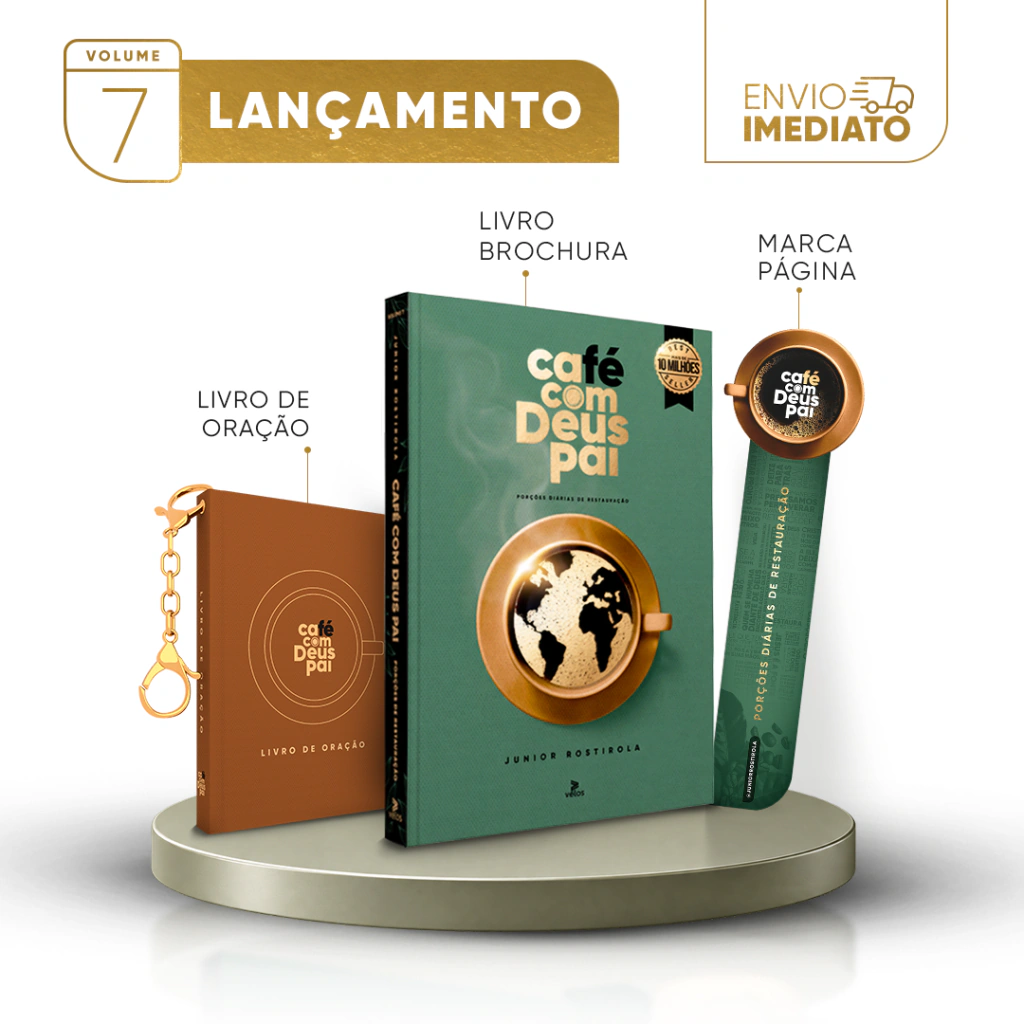 Café com Deus Pai vol. 7 (brochura) + Livro de oração (marrom)