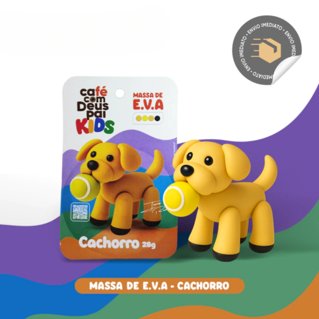 MASSA DE E.V.A - CACHORRO | CAFÉ COM DEUS PAI