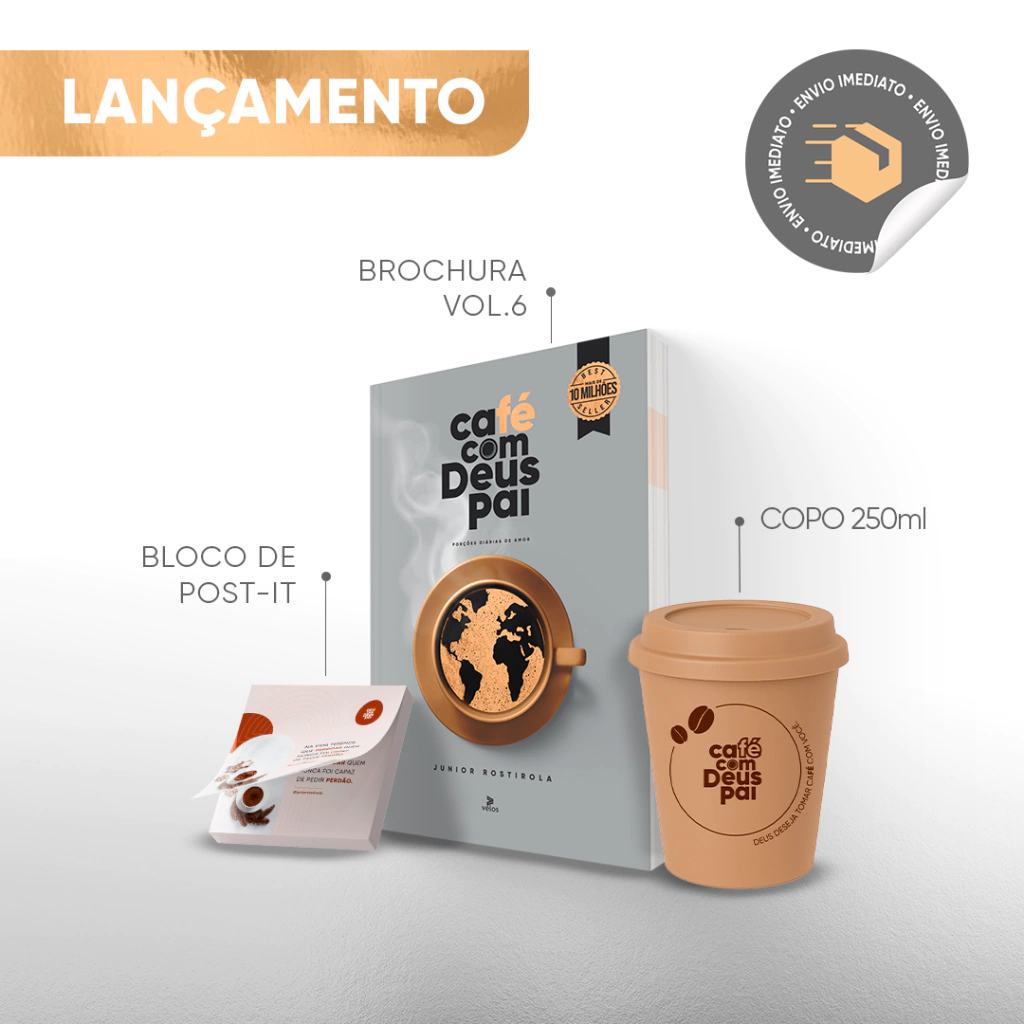 Café com Deus Pai vol.6 (brochura) + copo (250ml) + post-it