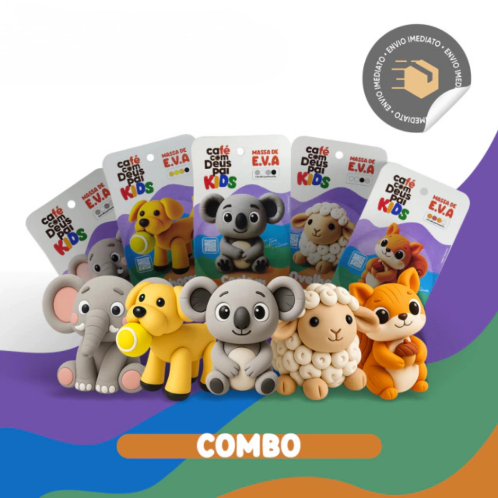 COMBO MASSAS DE E.V.A | CAFÉ COM DEUS PAI