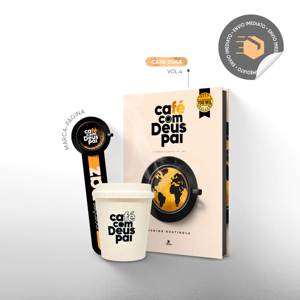 Café com Deus Pai vol.4 (capa dura) + Presente: copo
