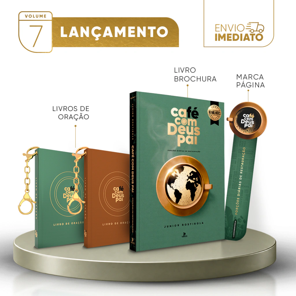 Café com Deus Pai Vol. 7 (brochura) + Livro de Oração (Verde) + Livro de Oração (Marrom)