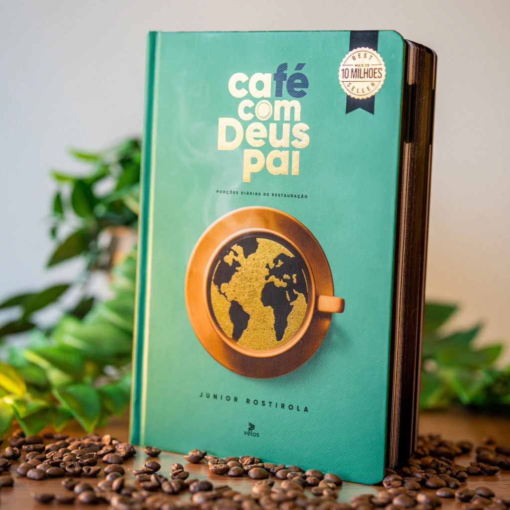 Café com Deus Pai Vol. 7 (capa dura) + Marca-texto + Copo 250 ml