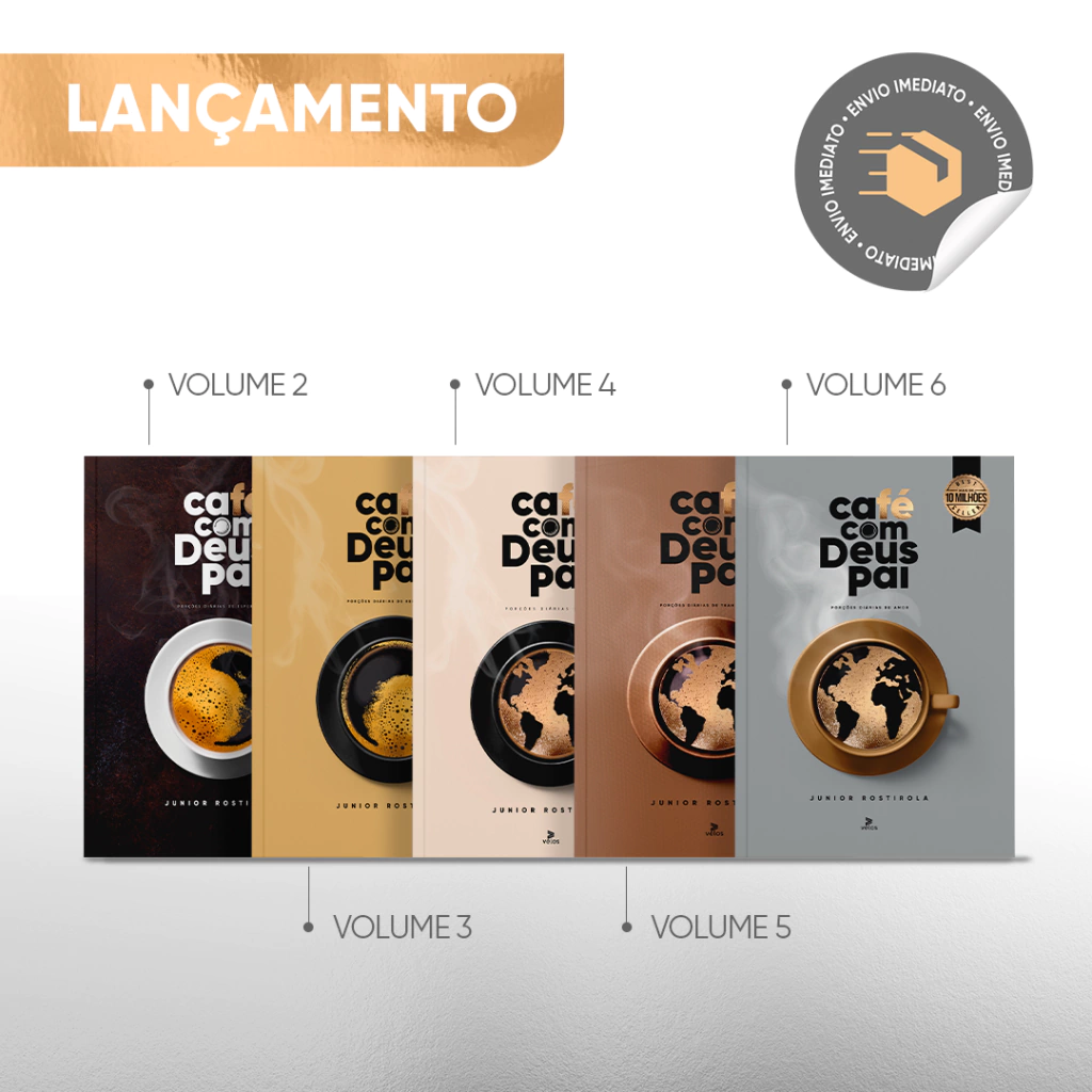 Livros Café com Deus Pai vol.2 + vol.3 + vol.4 + vol. 5 + vol.6