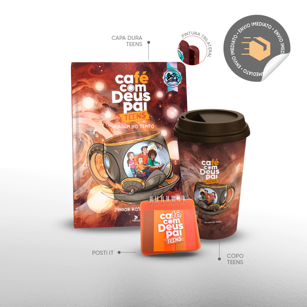 Café com Deus Pai Teens + Copo + Post-it | Edição 2025