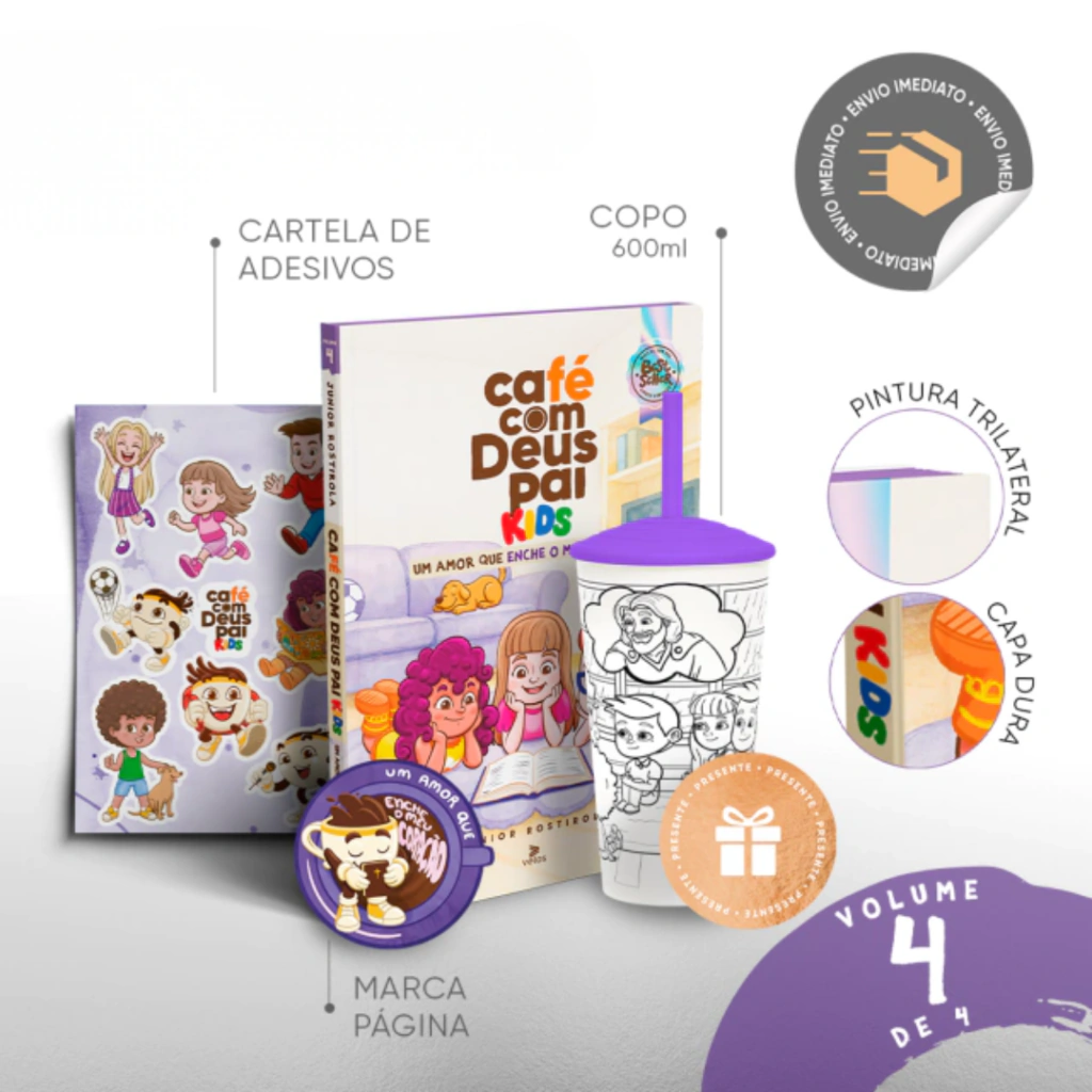 Volume 4 Café com Deus Pai Kids + Copo