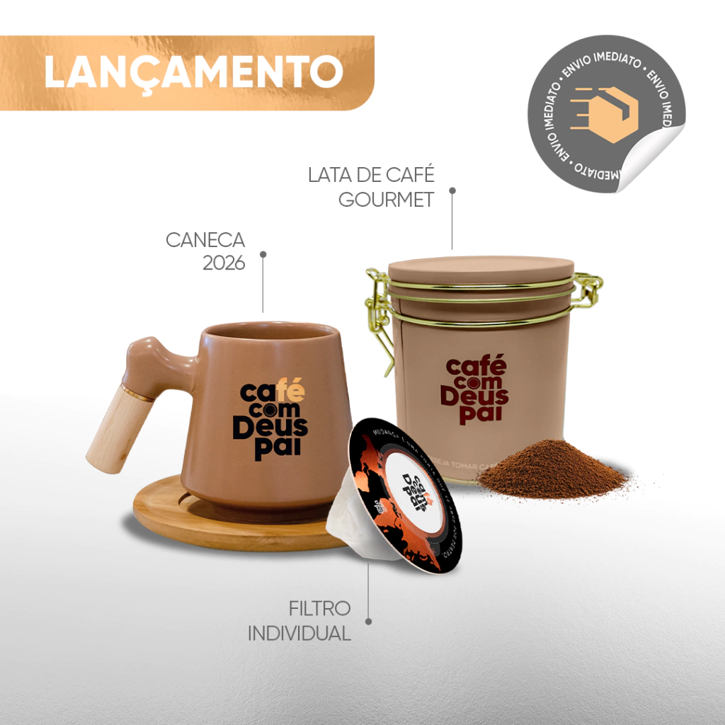 Caneca + Lata de café gourmet + filtro