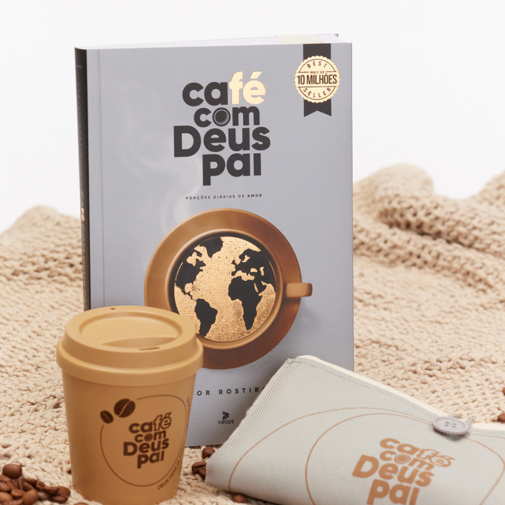 Combo Café com Deus Pai Vol.6 (brochura) + Ecobag + Copo (250ml)