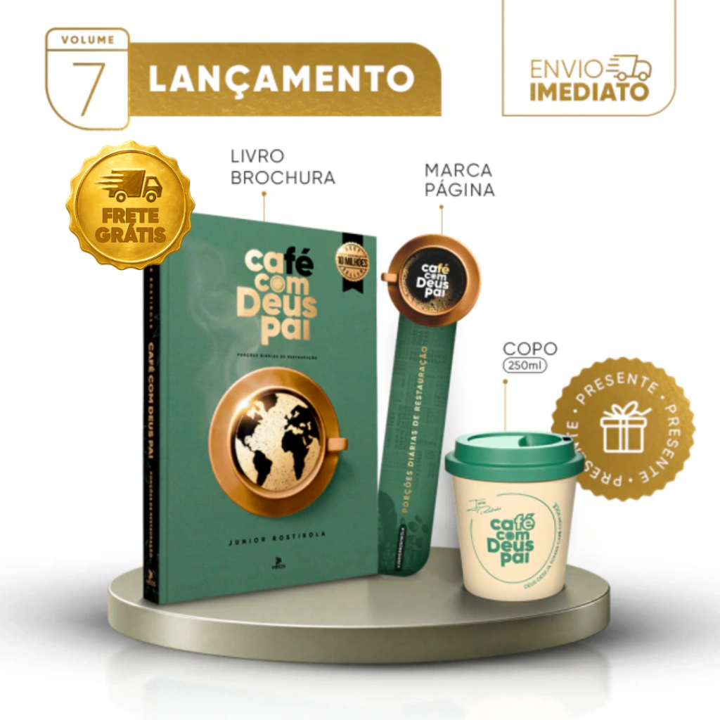 Café com Deus Pai edição Vol.7 (brochura) + Presente: Copo (250ml) | FRETE GRÁTIS