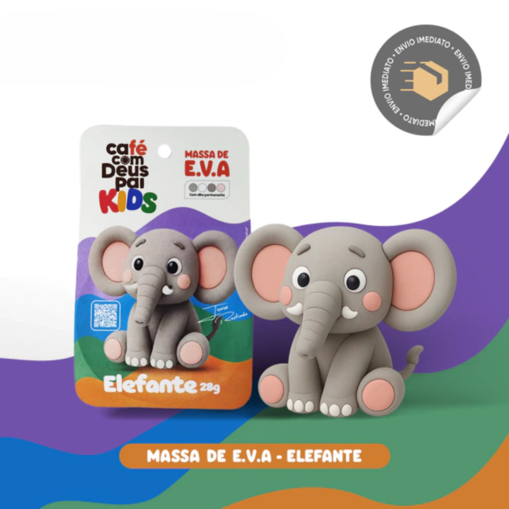 MASSA DE E.V.A - ELEFANTE | CAFÉ COM DEUS PAI